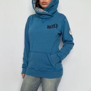 Vintage Roxy Blue Hoodie w/ Nordic Print Hood